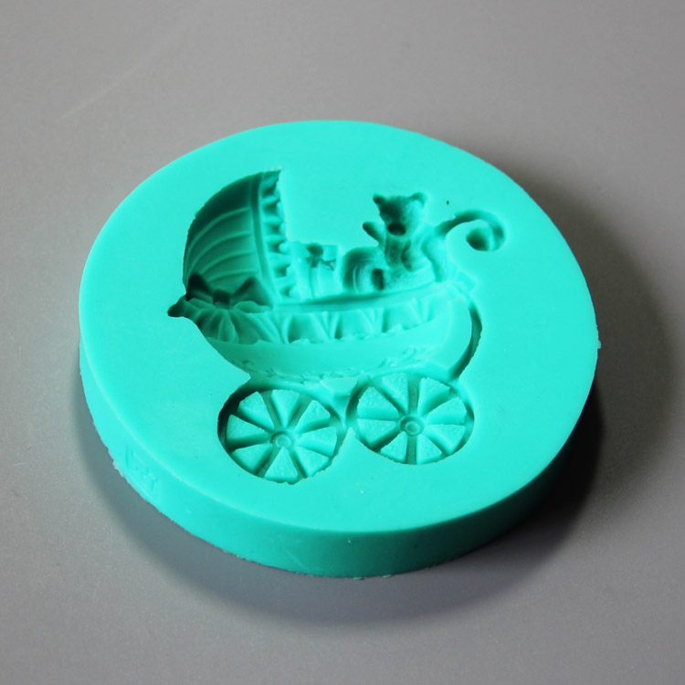 HB0842 Baby carriage silicone mold for cake fondant decoration