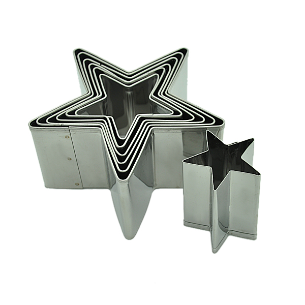 HB0295 7pcs star shape cutters with plain edge cookie cutters set