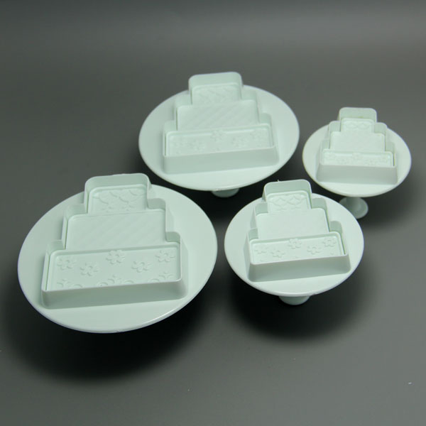 HB0617 4pcs three-tiered Cake Shape Plunger Cutter