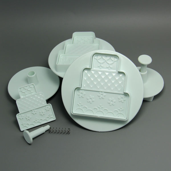HB0617 4pcs three-tiered Cake Shape Plunger Cutter