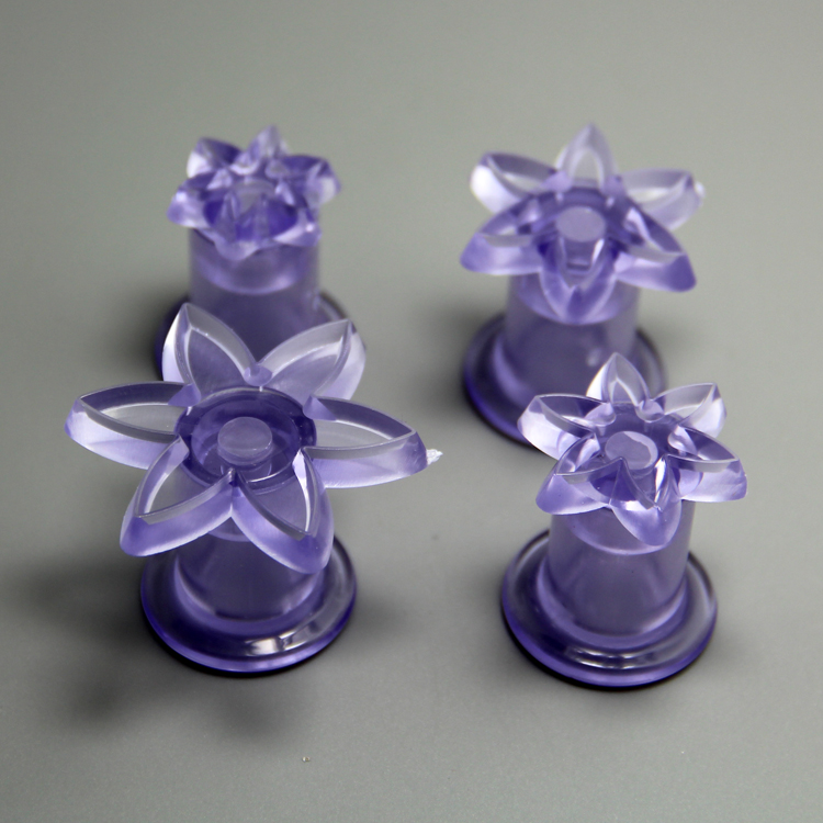 HB0761 Plastic 4pcs 6petals tiny daisy shaped impressing mould set