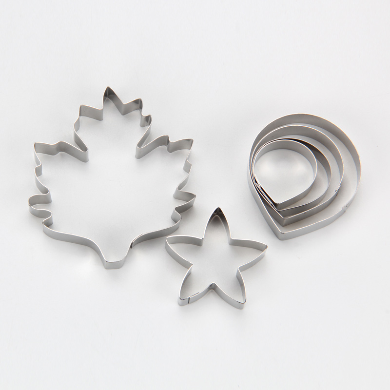 HB0958O Mini 6pcs Stainless Steel Different Flowers and Leaves Shape Cookie Cutters set