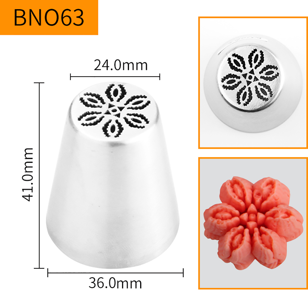 HBBNO63 FDA High Quality Stainless steel 304 Cake Decorating Flower Icing Nozzle