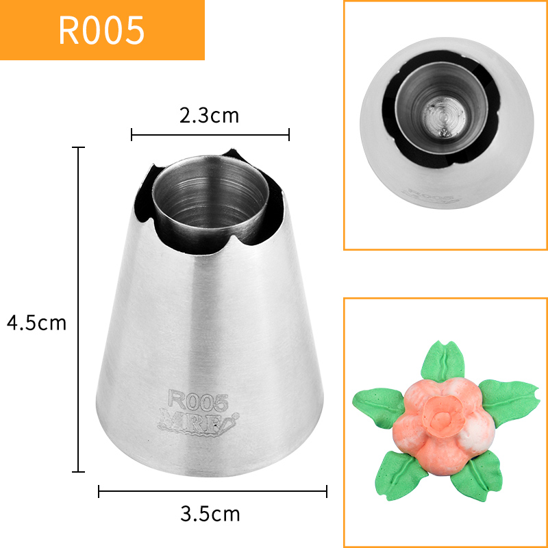 HBR005 FDA High Quality Stainless Steel304 Cake Decorating 5Petals Flower Pastry Icing Nozzles