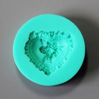 HB0857 Heart rose silicone mold for cake fondant decoration