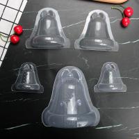 HB1059L Plastic 3pcs Transparent Bells Shape Chocolate Mould