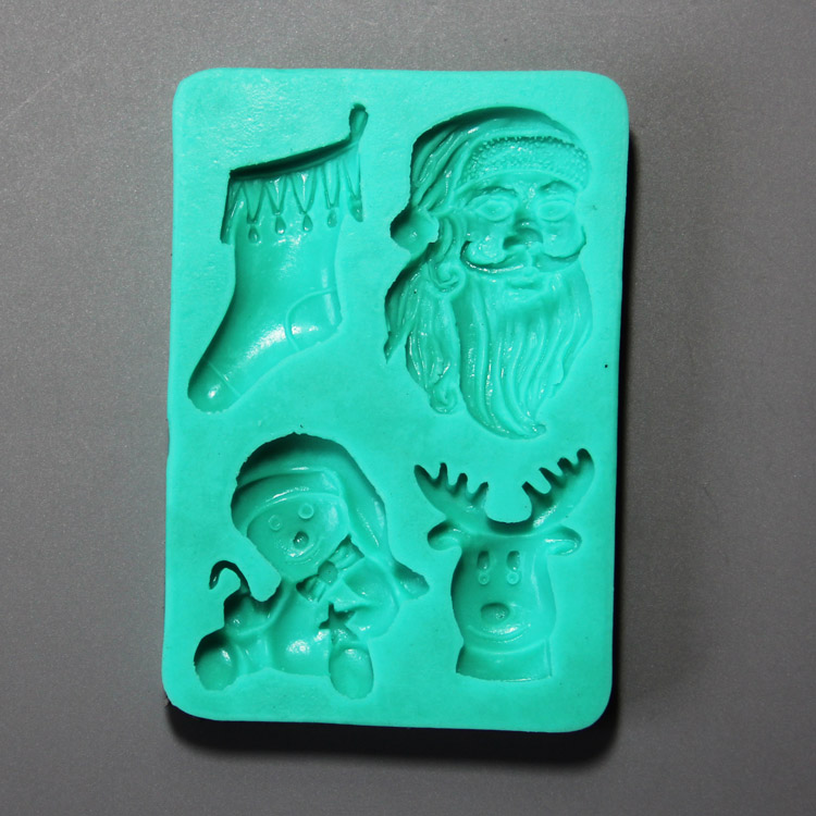 HB0869 Christmas theme silicone mold for kae fondant decoration