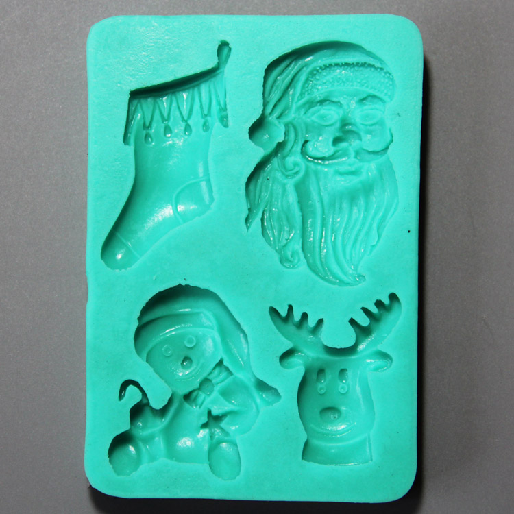 HB0869 Christmas theme silicone mold for kae fondant decoration
