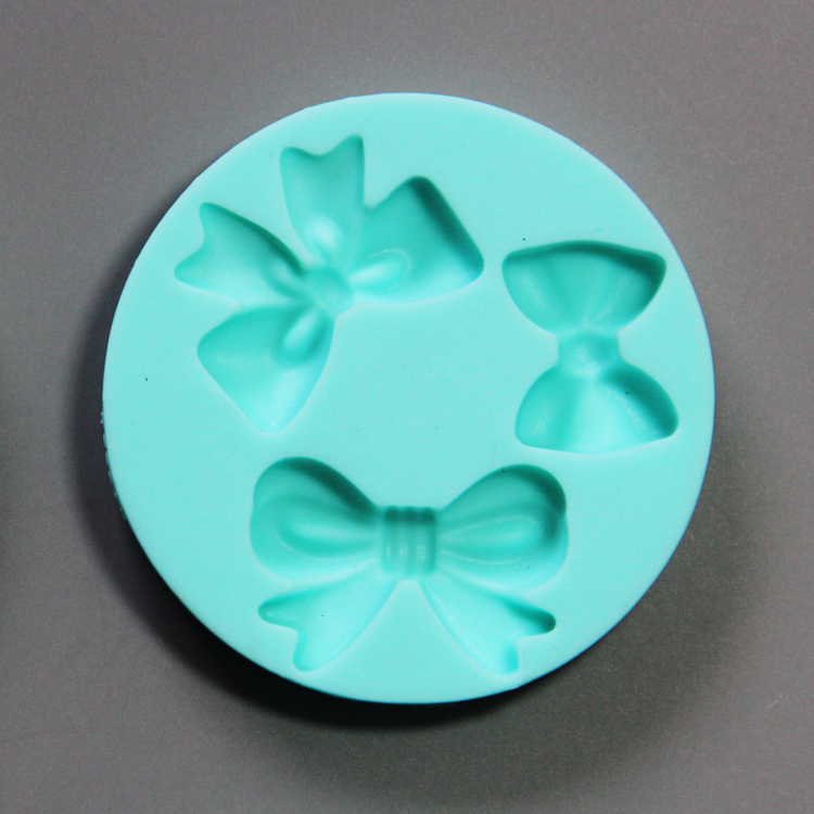 HB0782 4pcs bowtie and fruits silicone mold for cake fondant decorating