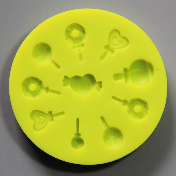 HB0806 lollipop silicone mold for cake fondant decorating