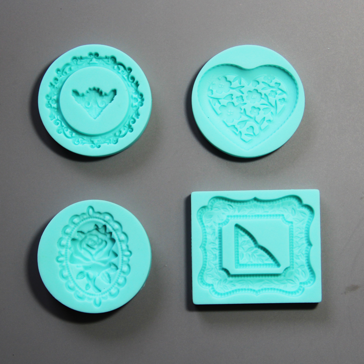 HB0779  4pcs heart envelop silicone mold for cake fondant decorating