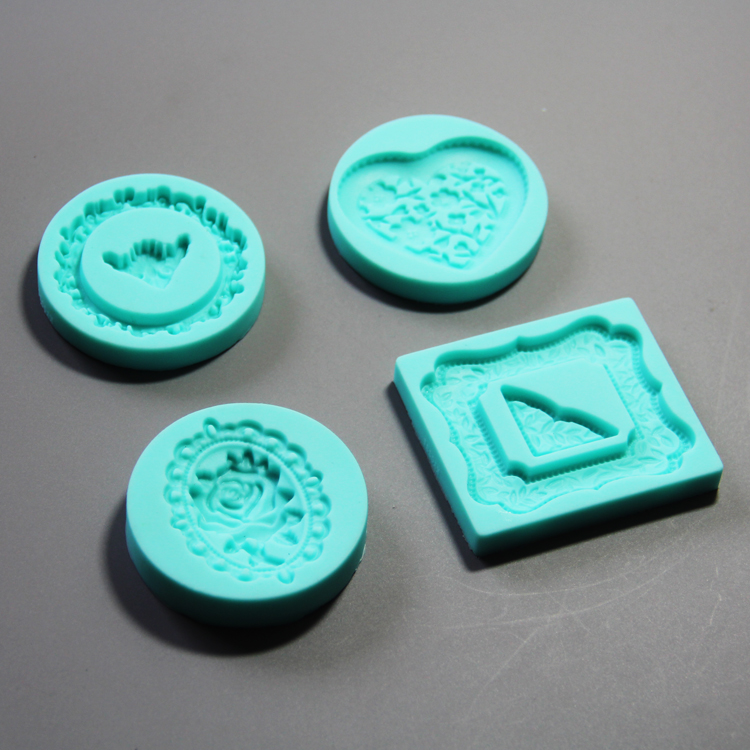 HB0779  4pcs heart envelop silicone mold for cake fondant decorating