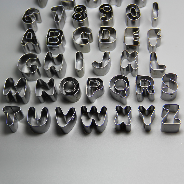 HB0689 New stainless steel 26pcs Alphabet&10pcs Nubmer cookie cutter set