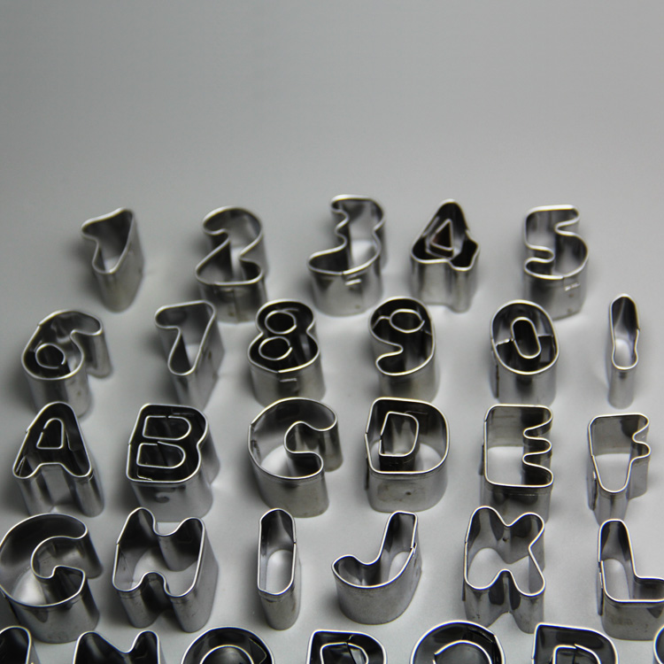 HB0689 New stainless steel 26pcs Alphabet&10pcs Nubmer cookie cutter set