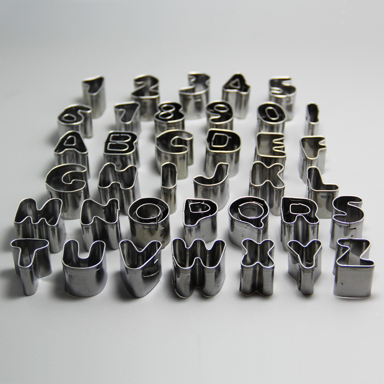 HB0689 New stainless steel 26pcs Alphabet&10pcs Nubmer cookie cutter set