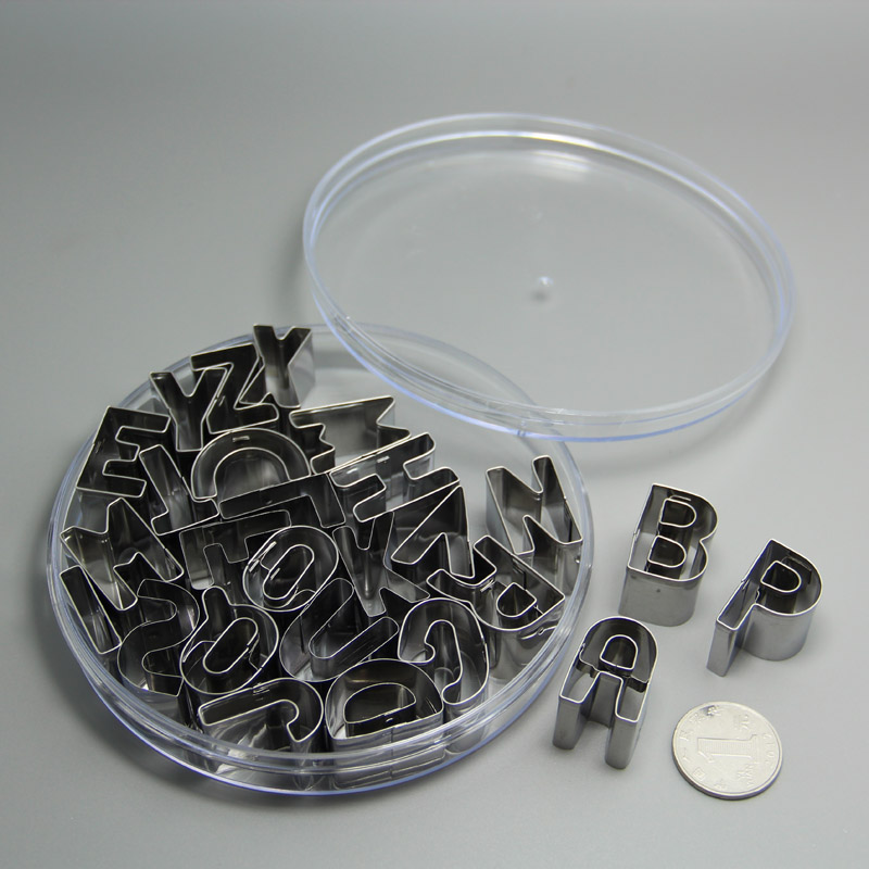 HB0215 26pcs Stainless steel A-Z Alphabet shape cookie cutter set