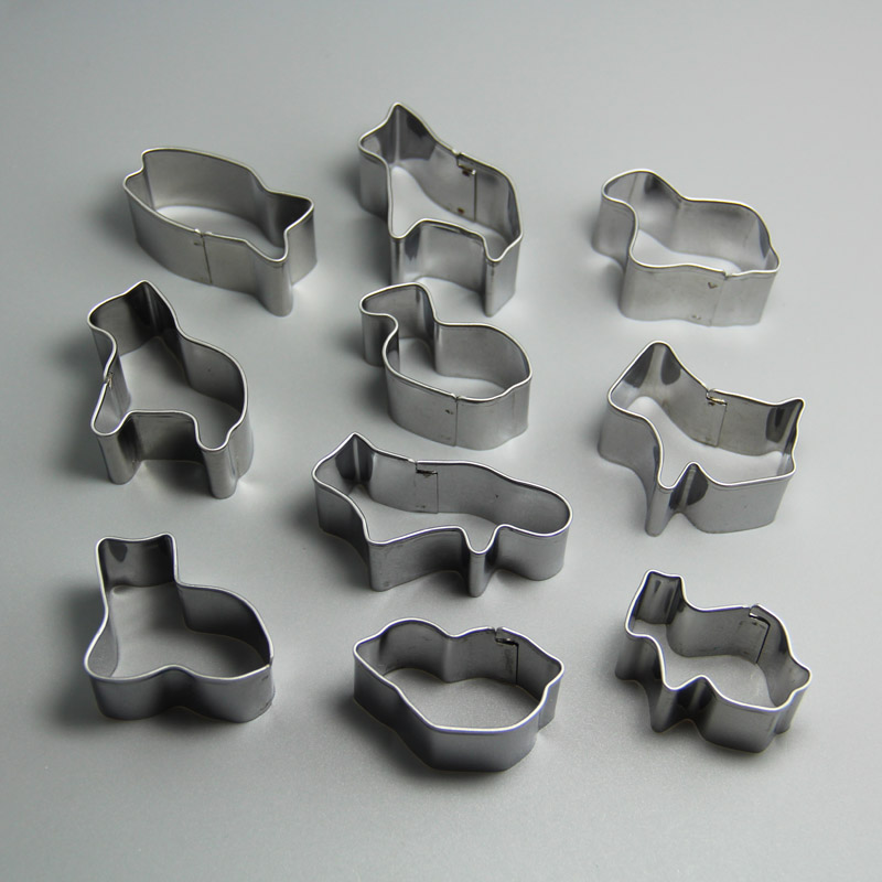 HB0218 Metal 10pcs Animal Shaped cookie cutter set