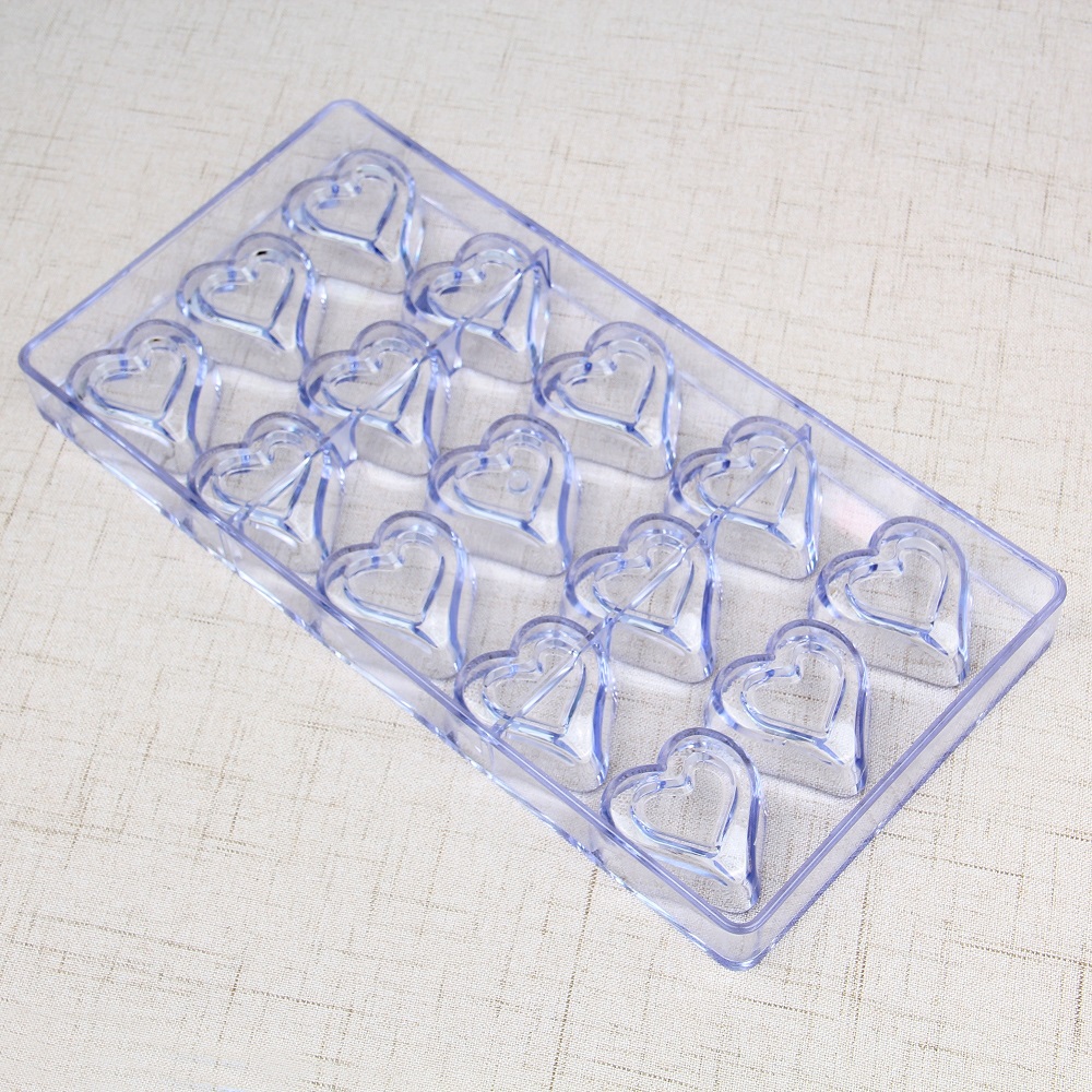 CC0001 Polycarbonate 15 Heart Chocolate Mold