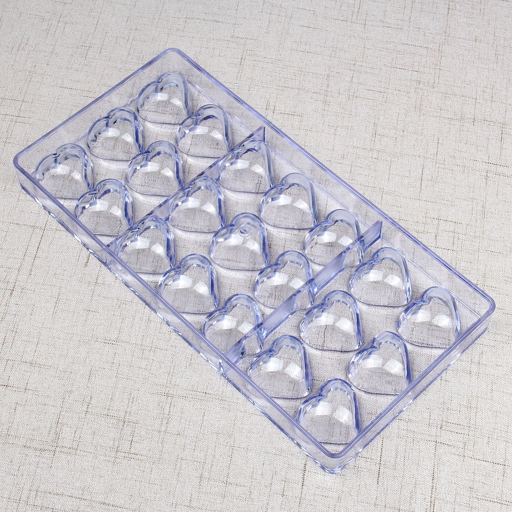 CC0002 Polycarbonate 21 Heart Chocolate Mold