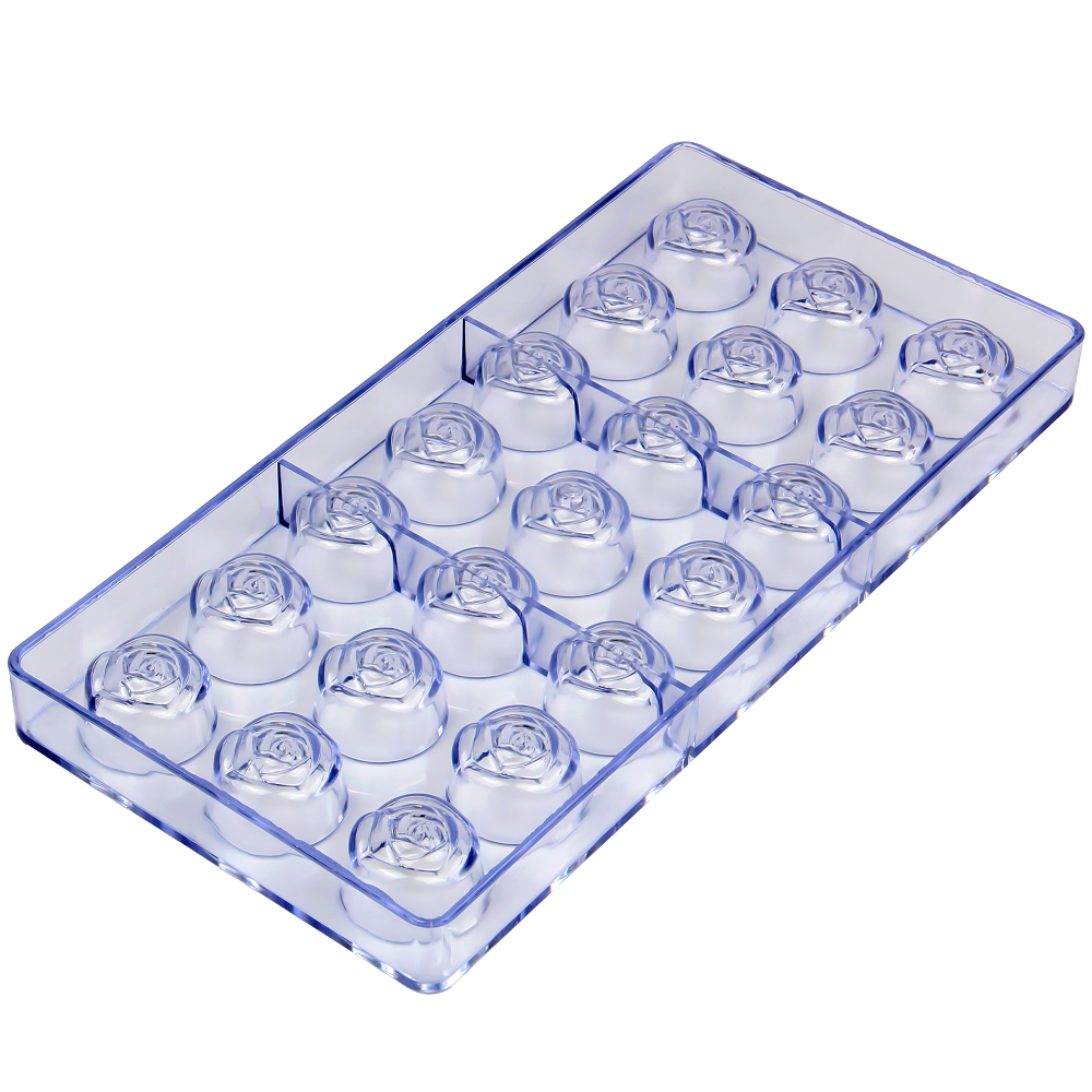 CC0010 Polycarbonate Rose Flower Shape Chocolate Mould DIY Baking Mold