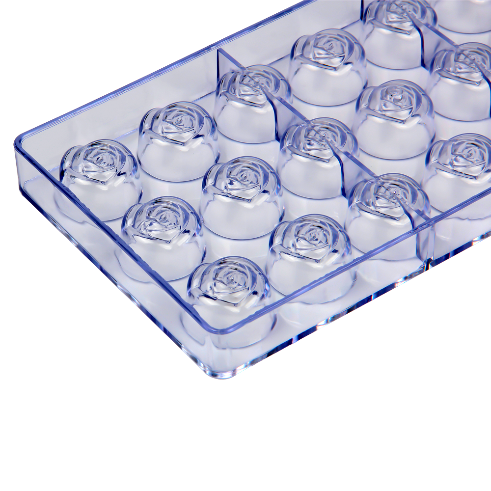 CC0010 Polycarbonate Rose Flower Shape Chocolate Mould DIY Baking Mold