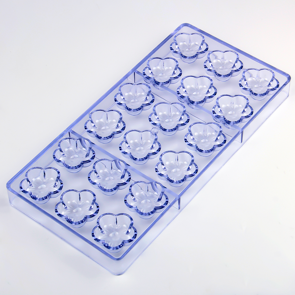 CC0011 Polycarbonate Flower Shape Chocolate Mould DIY Baking Mold
