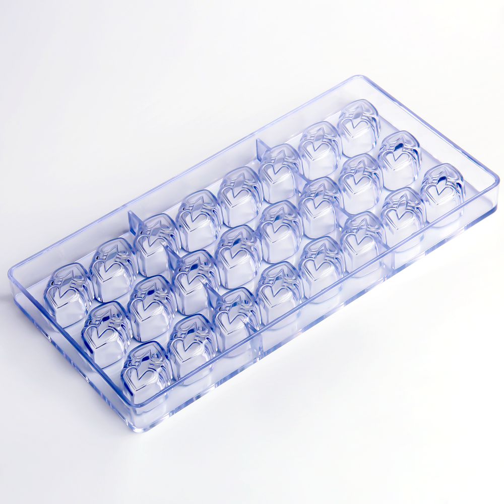 CC0012 Polycarbonate Double Heart Shape Chocolate Mould DIY Baking Mold