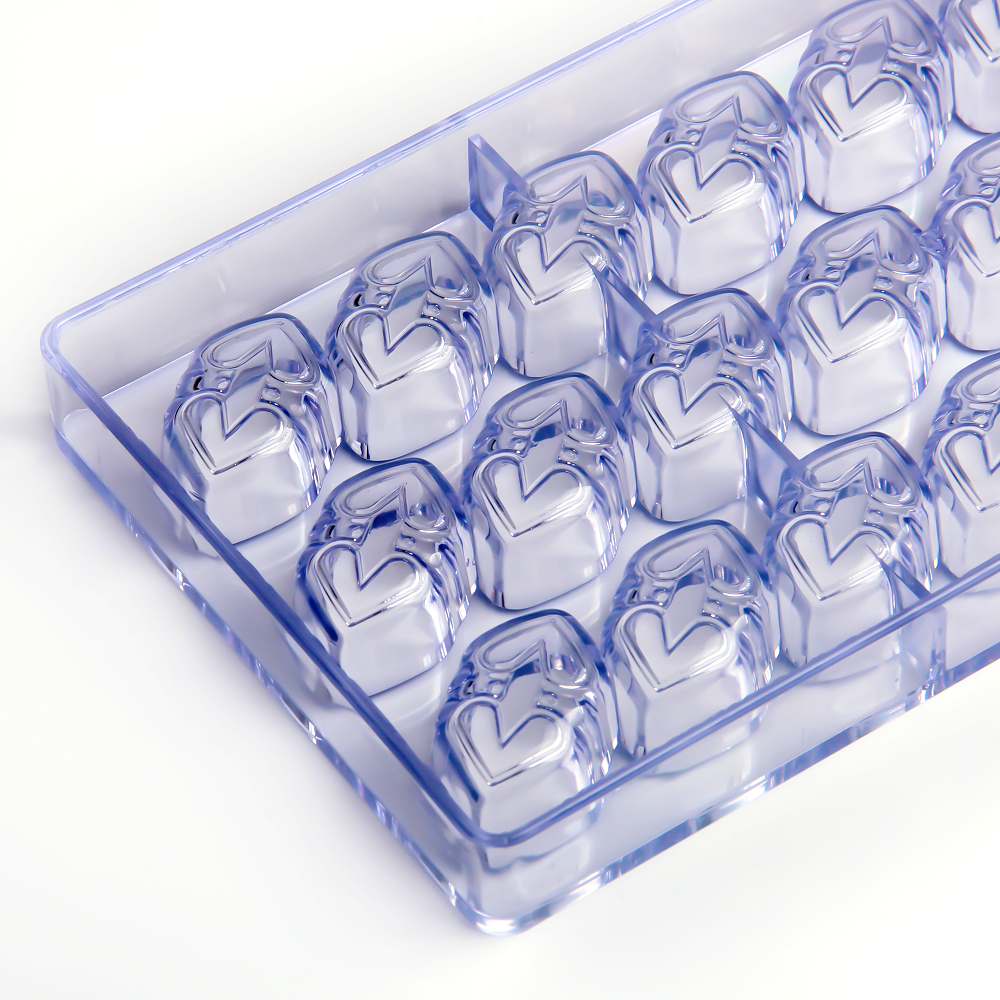 CC0012 Polycarbonate Double Heart Shape Chocolate Mould DIY Baking Mold
