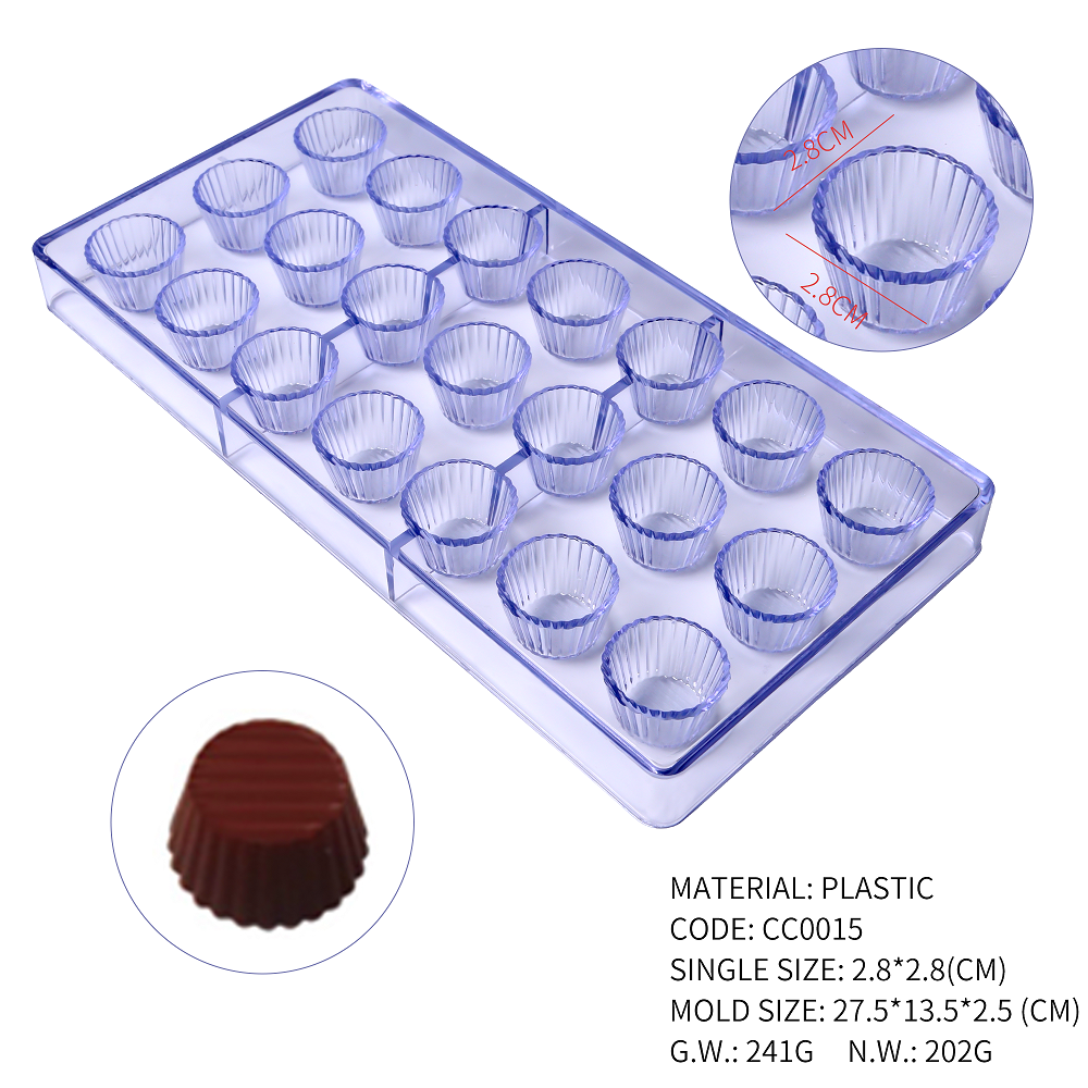 CC0015 Polycarbonate Cupcake Shape Chocolate Mould DIY Baking Mold