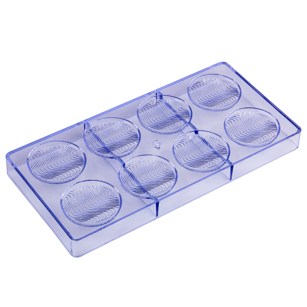 CC0056 Polycarbonate 8 Ripples Shape Chocolate Mould DIY Baking Mold