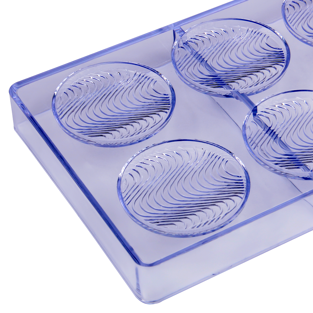 CC0056 Polycarbonate 8 Ripples Shape Chocolate Mould DIY Baking Mold