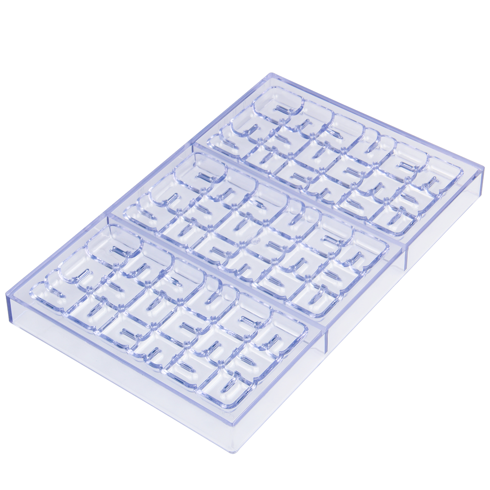 CC0089 Polycarbonate Squares with Bars Shapes Chocolate Mould DIY Baking Mold