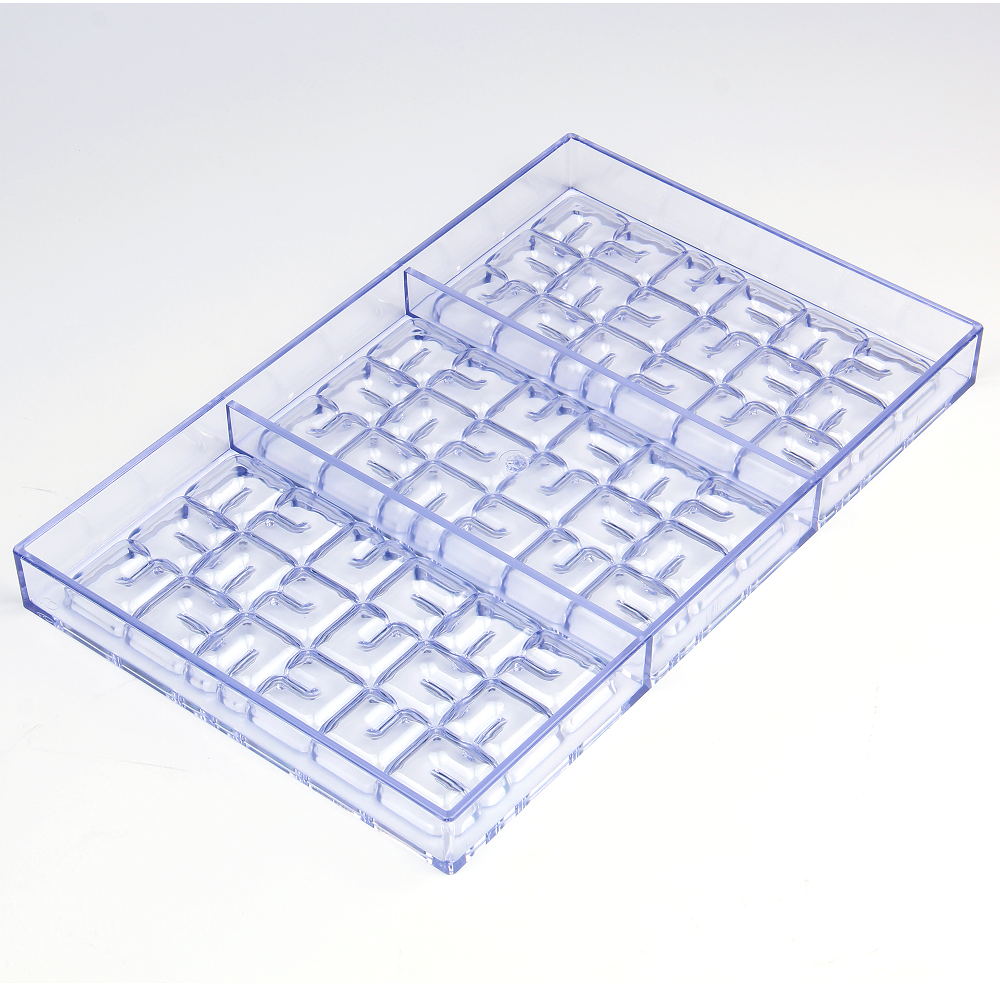 CC0089 Polycarbonate Squares with Bars Shapes Chocolate Mould DIY Baking Mold