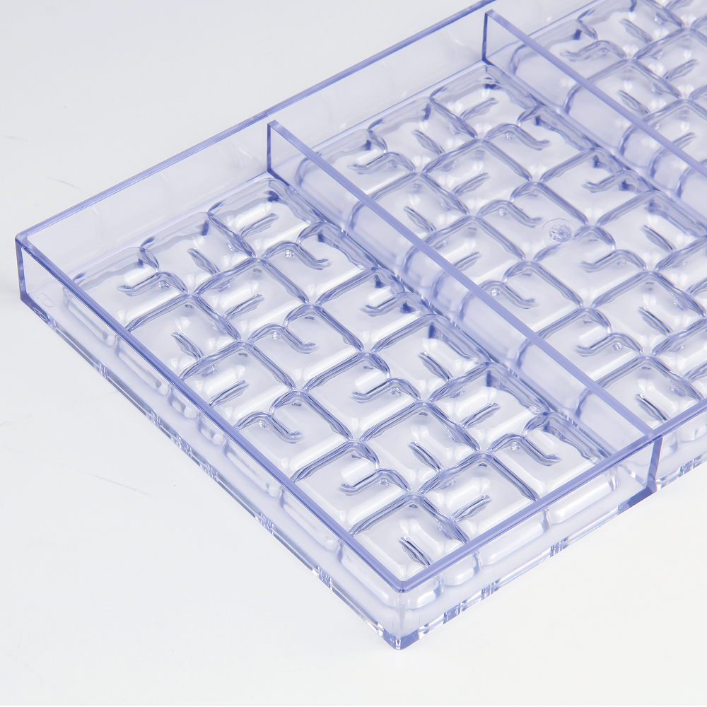 CC0089 Polycarbonate Squares with Bars Shapes Chocolate Mould DIY Baking Mold
