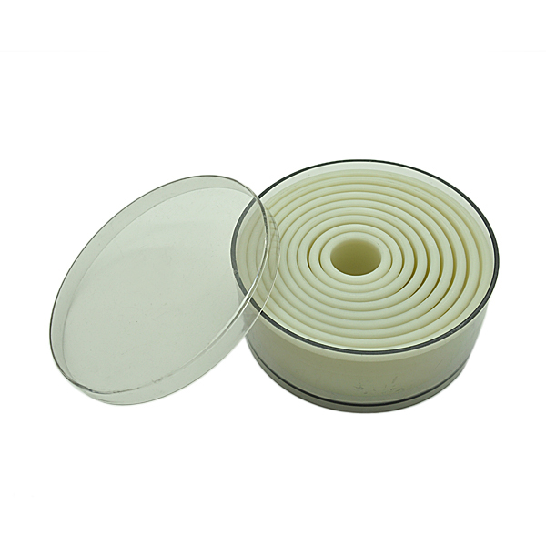 HB0287 9pcs Nylon round shape cutters with plain edge Baking mold