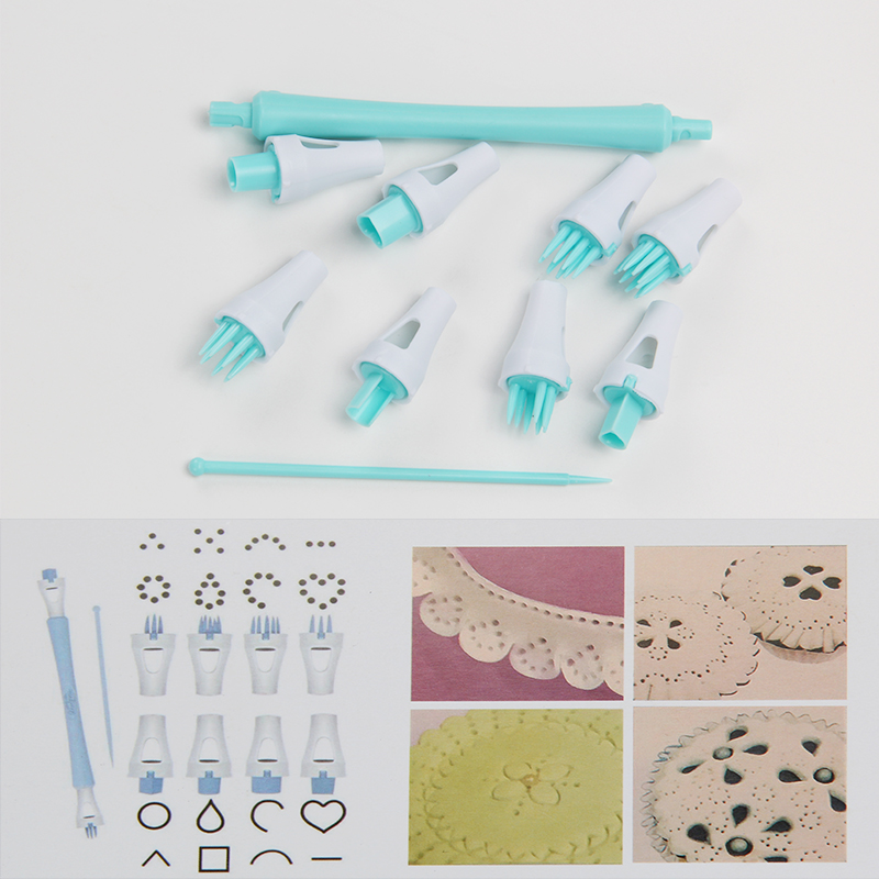 HB0359I 4pcs Plastic Cake Fondant Decorating Pattern Creator Tools set