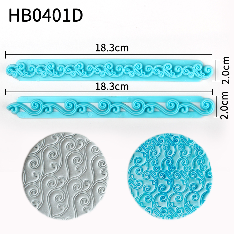 HB0401D New 2pcs Plastic Whorl Patterns Press Cutter Ruler Mold set