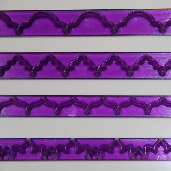 HB0401 4pcs Plastic moire ruler cutter mold set