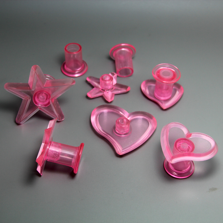 HB0755 Plastic 6pcs stars&hearts shape cake plunger cutter set
