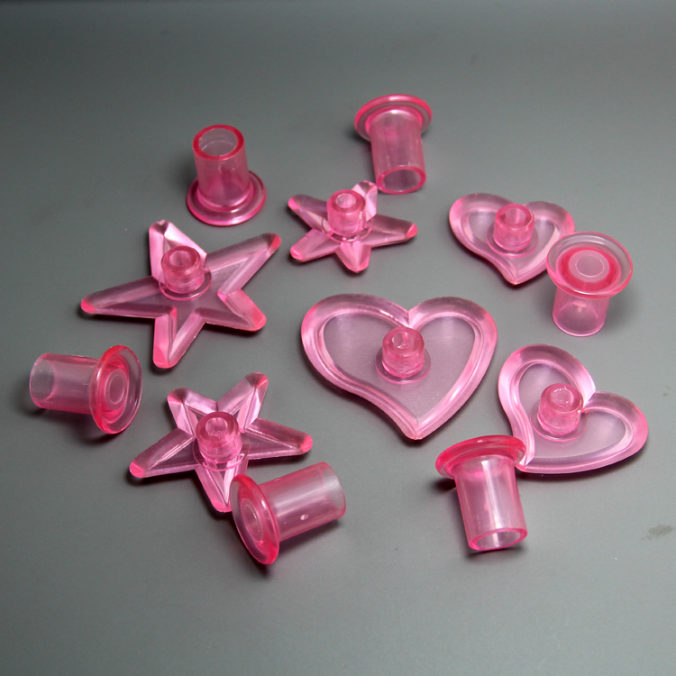 HB0755 Plastic 6pcs stars&hearts shape cake plunger cutter set