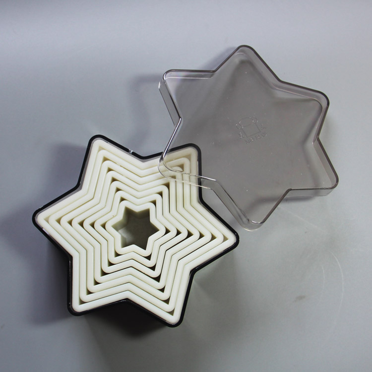 HB0946 7pcs star shaped nylon cutters set for cake decoration