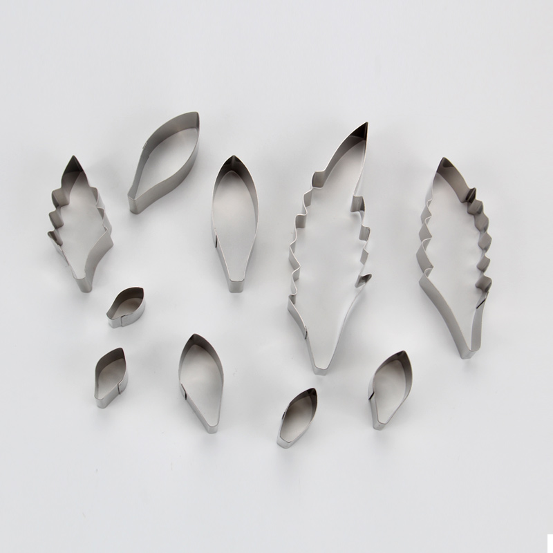 HB0958F 10pcs Stainless Steel Different Flowers and Leaves Cookie Cutters set
