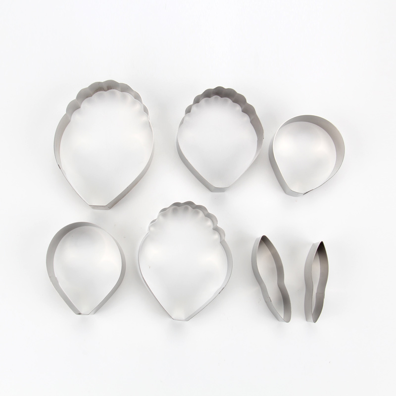 HB0958G 7pcs Stainless Steel Different Flowers and Leaves Shape Cookie Cutters set
