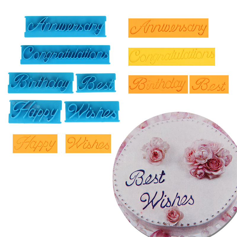 HB0963 Blessing words cake embosser for cake decoration molds set