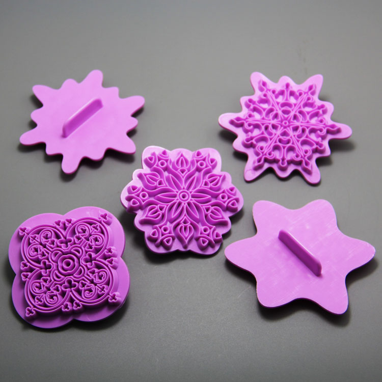 HB0973 5pcs plastic flower cake stamp/Fondant Mold set