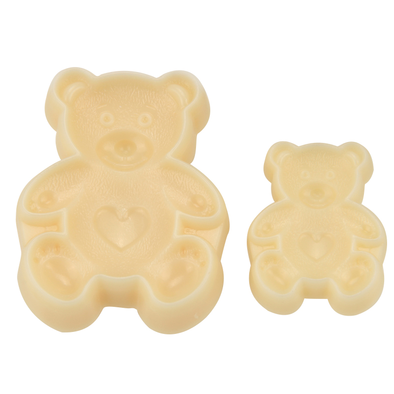 HB1055 Plastic 2pcs Teddy bear mould fondant pastry embosser set