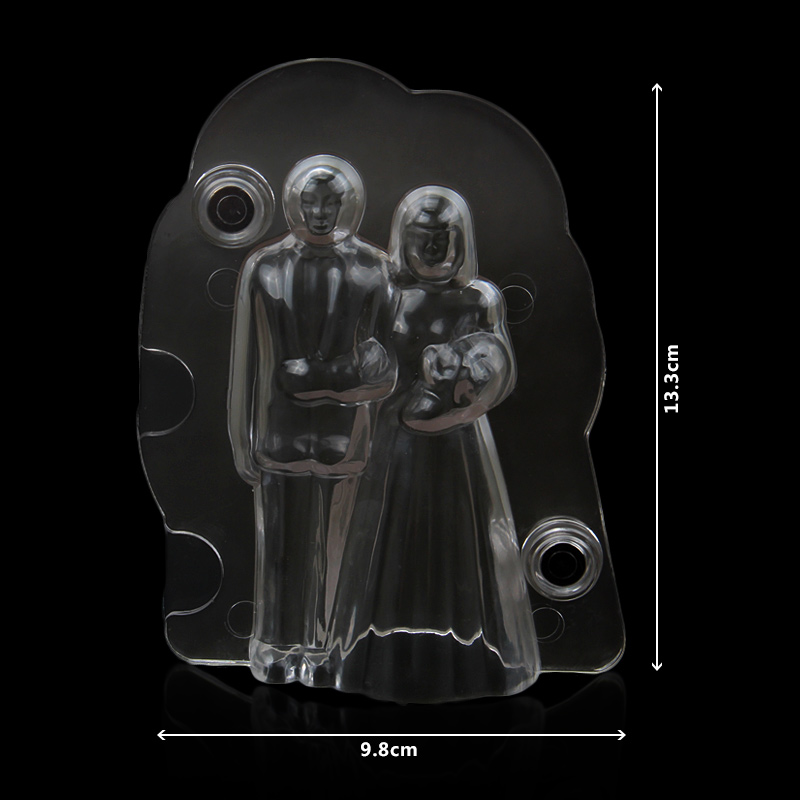 HB1060A New transparent wedding bride& groom 3d chocolate mould