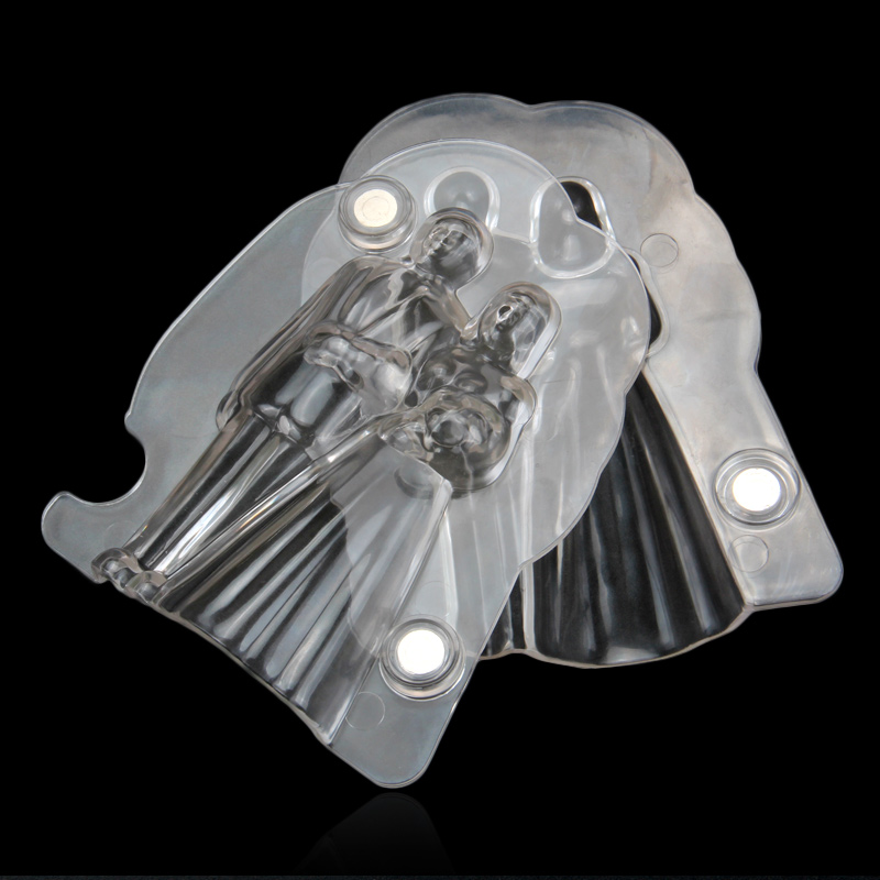 HB1060A New transparent wedding bride& groom 3d chocolate mould