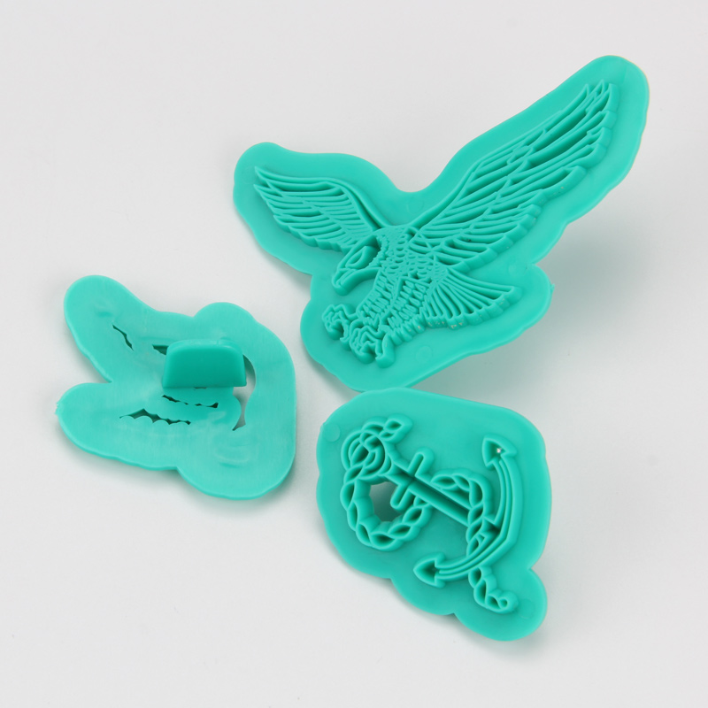 HB1094I Plastic 3pcs Birds&Anchor Shape Cake Fondant Press Mold set(Style I)