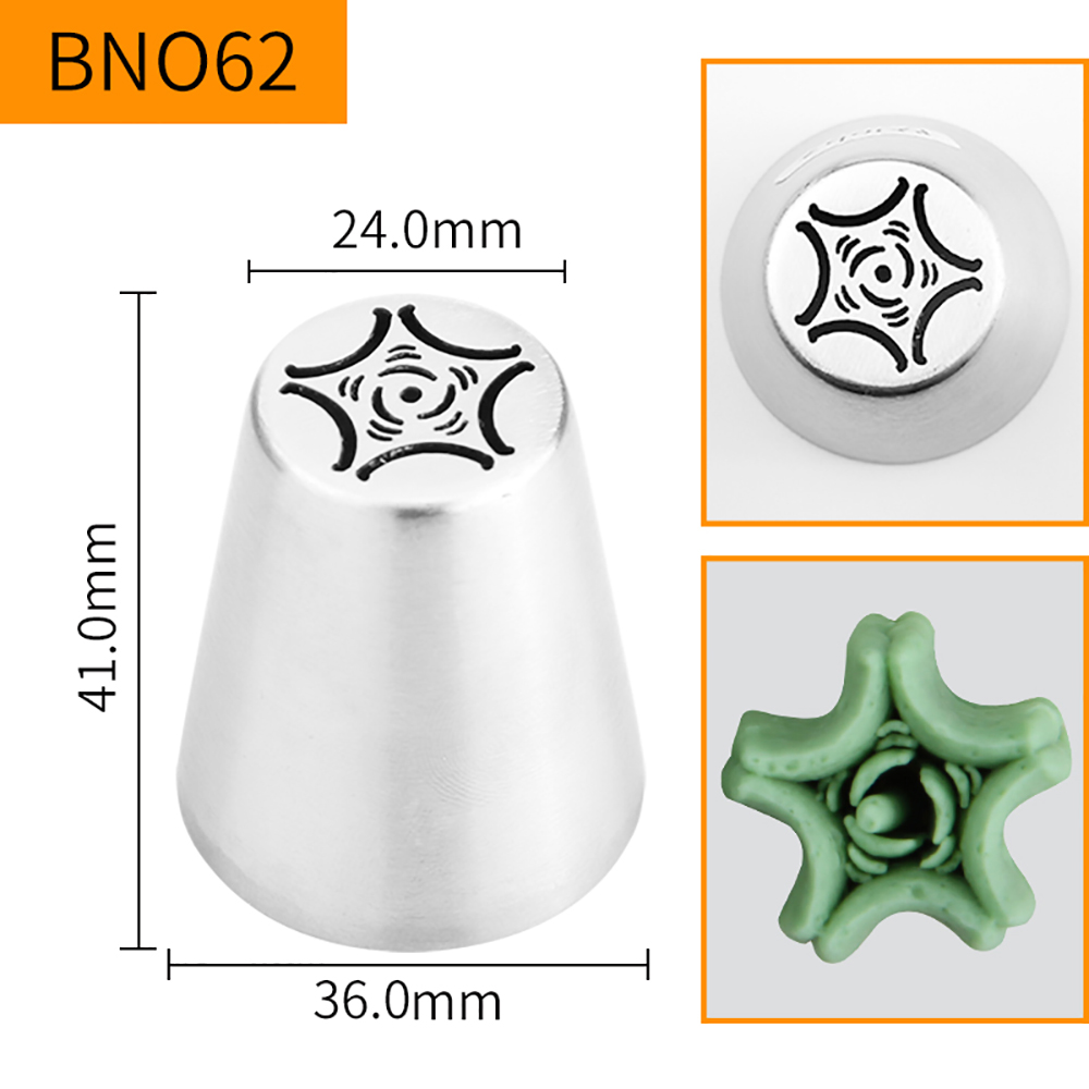 HBBNO62 FDA High Quality Stainless steel 304 Cake Decorating Flower Icing Nozzle